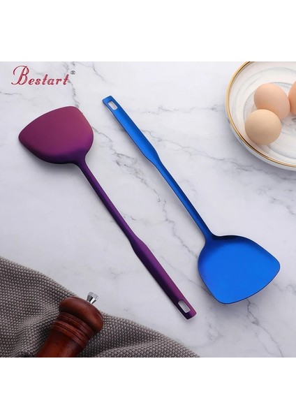 No.2 Yapışmaz Tencere Spatula Paslanmaz Çelik Uzun Saplı Düz Kürek Altın Pişirme Araçları Mutfak Eşyaları Tavada Kızartılmış Kızarmış Balık Yumurta (Yurt Dışından)