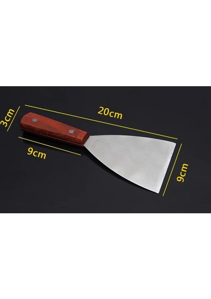 Stil 8 Mutfak Spatula Ahşap Saplı Izgara Turner Paslanmaz Çelik Metal Kazıma Gözleme Teppanyaki Hibachi Kalbur Pişirme Gereçler (Yurt Dışından)