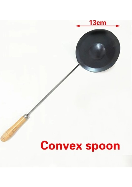 13 cm Dışbükey Kaşık Dayanıklı Taşınabilir El Yapımı Demir Yapışmaz Turner Pota Gıda Wok Spatula Kaşık Mutfak Aletleri Pişirme Gereçleri Tencere Eşyaları (Yurt Dışından)