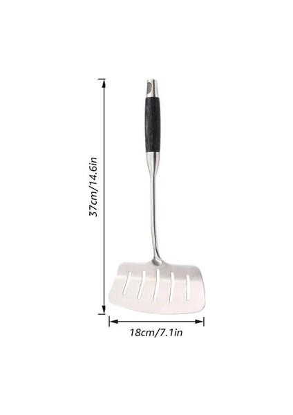 C 304 Paslanmaz Çelik Balık Spatulası, Uzun Saplı / Biftek Balıkları Için Oluklu Döndürücü - Mutfak Kızartma ve Izgara Aletleri (Yurt Dışından)