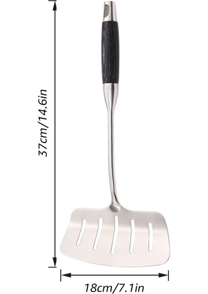 C 304 Paslanmaz Çelik Balık Spatulası, Uzun Saplı / Biftek Balıkları Için Oluklu Döndürücü - Mutfak Kızartma ve Izgara Aletleri (Yurt Dışından)
