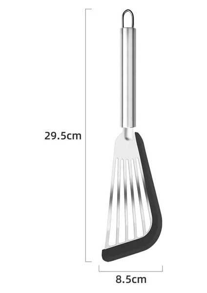Siyah Mutfak Silikon Kızartma Spatula Yapışmaz Kızarmış Yumurta Sığır Biftek Spatula Pasta Barbekü Kızarmış Balık Gereç Ev Sofra (Yurt Dışından)