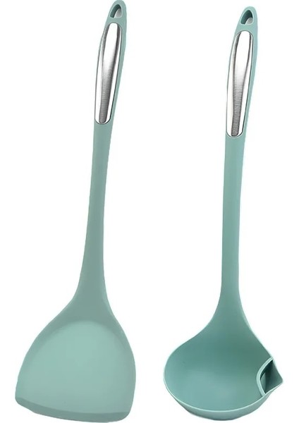 Açık Yeşil Silikon Spatula Isıya Dayanıklı Gıda Sınıfı Yapışmaz Kızartma Tavası Pişirme Küreği Çorba Kaşığı Süzgeç Kevgir Mutfak Eşyaları (Yurt Dışından) fiyatları