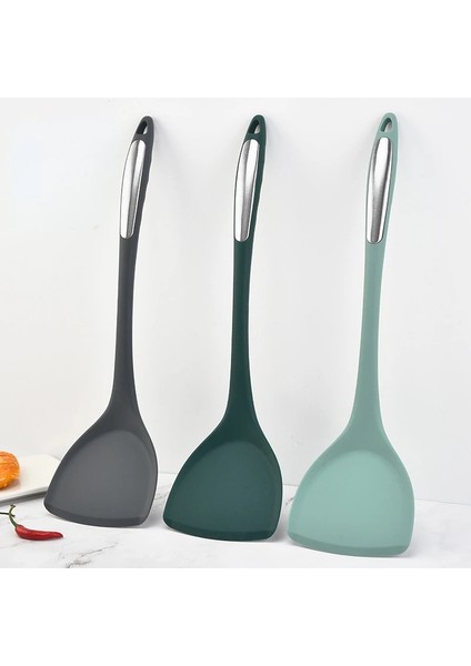 Açık Yeşil Silikon Spatula Isıya Dayanıklı Gıda Sınıfı Yapışmaz Kızartma Tavası Pişirme Küreği Çorba Kaşığı Süzgeç Kevgir Mutfak Eşyaları (Yurt Dışından) modelleri