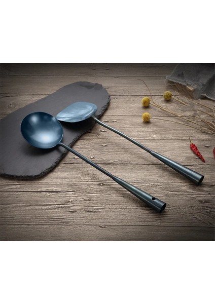 2 Adet Set Dayanıklı Taşınabilir El Yapımı Demir Yapışmaz Turner Pota Gıda Wok Spatula Kaşık Mutfak Gereçleri Pişirme Gereç Tencere Eşyaları (Yurt Dışından) indirimleri