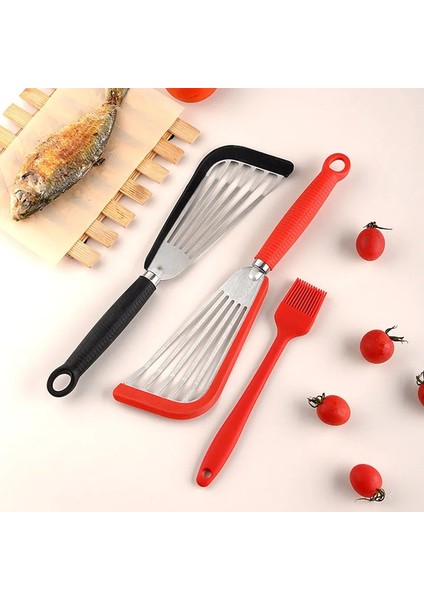 Siyah Set Paslanmaz Çelik Biftek Kızartma Küreği Yağ Fırçası Anti-Haşlanma Silikon Balık Küreği Mutfak Aksesuarları Mutfak Eşyaları Alet (Yurt Dışından) fırsatları