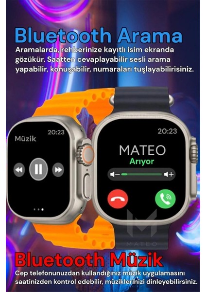 T800 Ultra Çift Kordonlu Akıllı Saat Ios Andorid Destekli