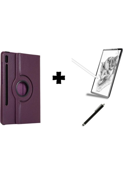 Samsung Galaxy S9 FE Plus Kılıf 360 Dönebilen + Kağıt Hisli Ekran Koruma + Dokunmatik Kalem