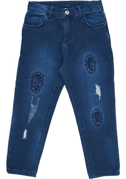 Erkek Çocuk Yıkamalı Denim Pantolon