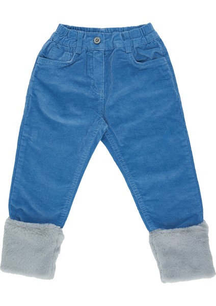 Kız Bebek Paçası Pelüş Detaylı Pantolon
