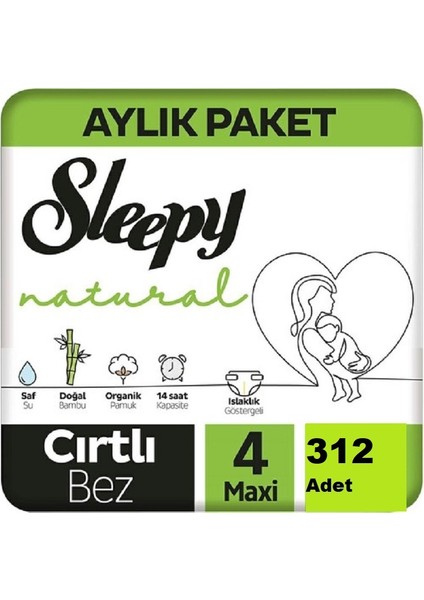 Natural Jumbo Bebek Bezi 7-14 kg Maxi 4 Numara 312 Li