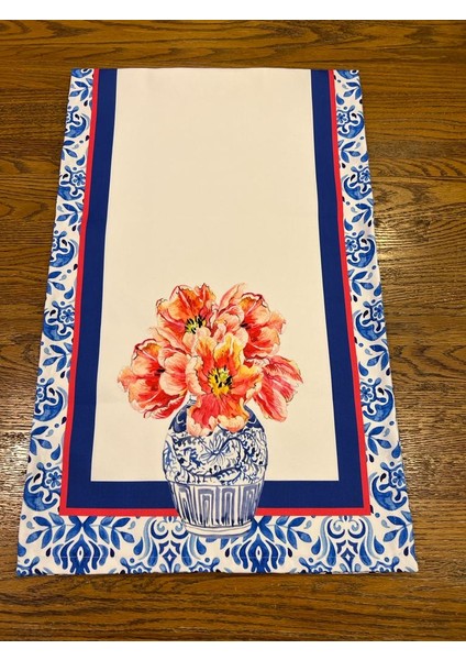 Tue Home Desıgnmavi Vazo Blue Blanc Desen Runner Supla Set fırsatları