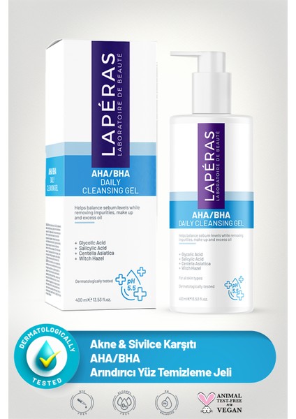 Aha/bha Günlük Temizleme Jeli + 5% Glycolic Tonik Cilt Temizleme Seti