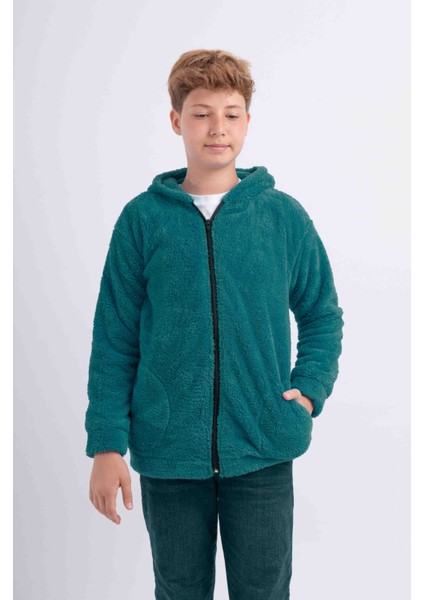 Unisex Genç Çocuk Kapüşonlu Welsoft Peluş Ceket fiyatları