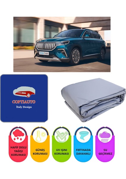 Teamcar Togg T10X 2023 Uyumlu Lüks Branda Doluya Dayanıklı %70 Muflonlu