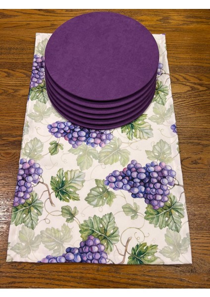 Tuğçe Demir Home Design Üzüm Desen Runner Supla Set