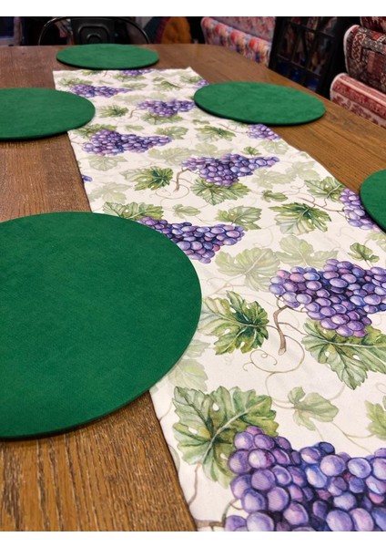 Tuğçe Demir Home Design Üzüm Desen Runner Supla Set fiyatları