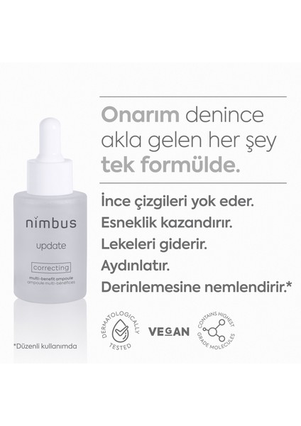 | update | leke karşıtı + aydınlatıcı yüz serumu (Niacinamide + Liposomal C Vitamini + 8D Hyaluronic Fluid)