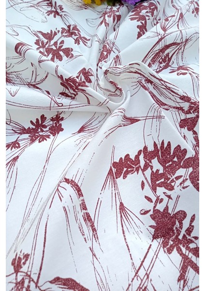 Bordo Çiçekli 160X220CM Pamuk Keten Masa Örtüsü modelleri