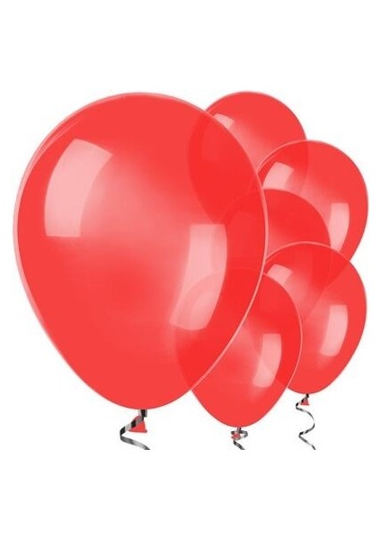 Kırmızı Balon + Kırmızı Metalik Balon + Kırmızı Parti Balonu 50 Li