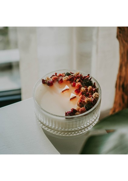 Flower Bomb Kokulu Doğal Soya Mumu Çiçek Süslemeli Aromatik fiyatları