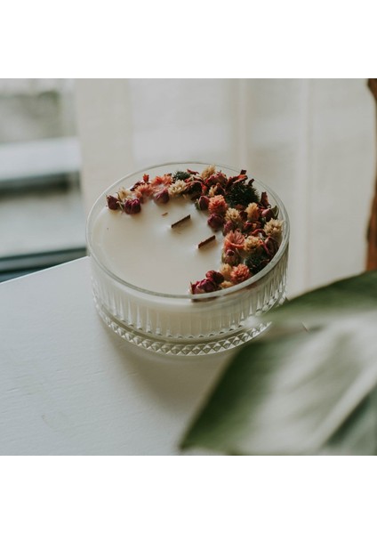 Flower Bomb Kokulu Doğal Soya Mumu Çiçek Süslemeli Aromatik indirimleri