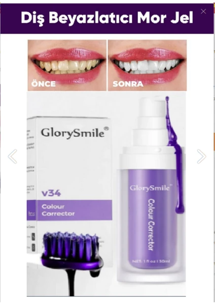 Glory Smile Diş Mor Jel 30 ml