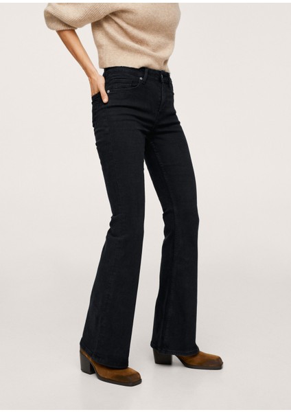 Orta Bel Mid-Rise Kloş Jean
