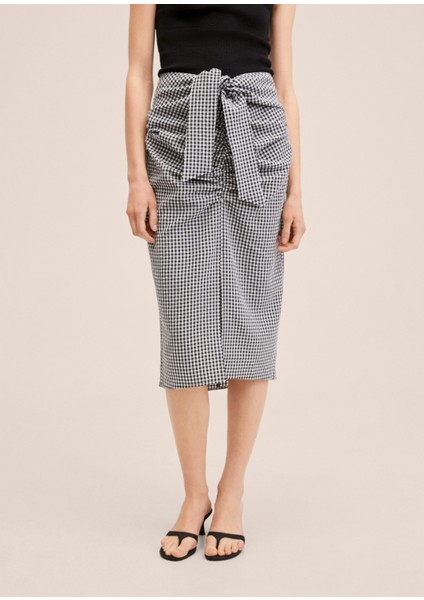 Gingham Pileli Etek