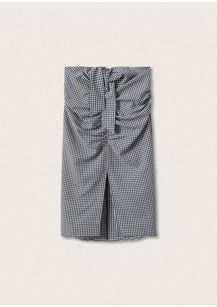 Gingham Pileli Etek