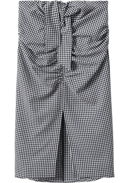 Gingham Pileli Etek