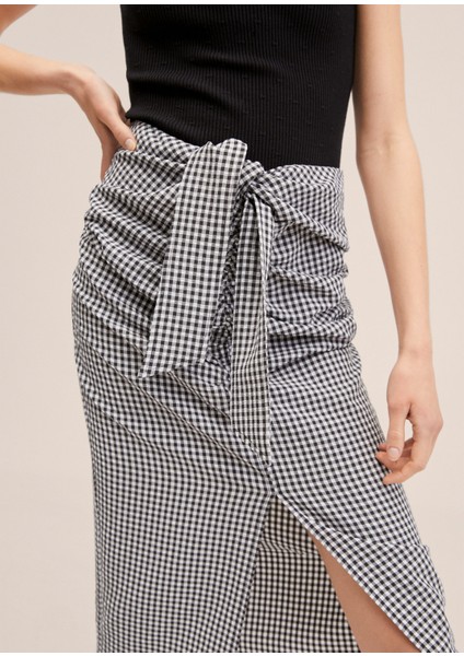 Gingham Pileli Etek