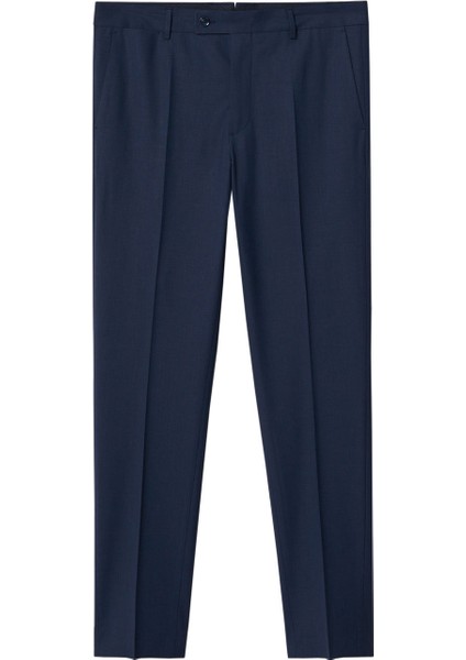 Slim Fit Yünlü Takım Elbise Pantolonu