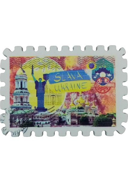 Ukrayna Temalı Pul Magnet