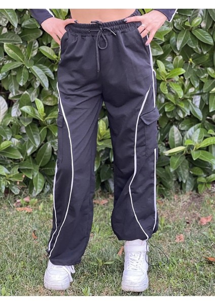 Vintage Line Detay Kargo Cep Trotters Baggy Eşofman Altı