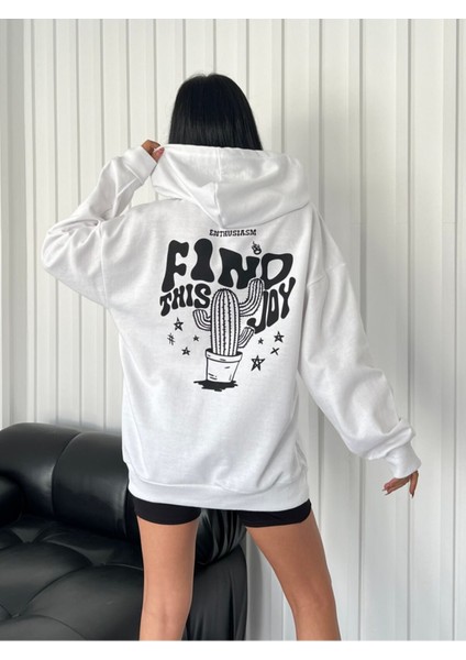 Daily Fashion Find Joy Baskılı Oversize Model   Sweatshirt Daily