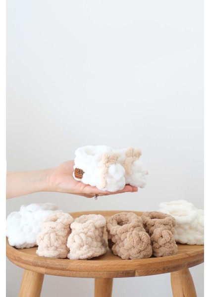 Bebekler için İlk Adım Ayakkabısı 0-3M Kahverengi Fiyonklu Beyaz Erkek Yenidoğan Patik OEKO TEX Sertifika fırsatları