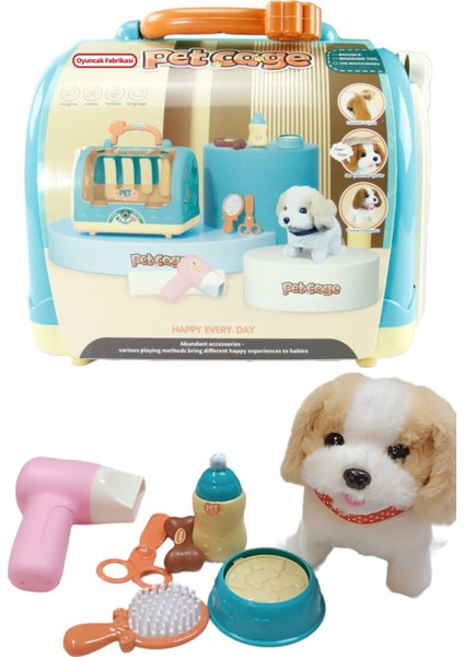 Sesli Yürüyen Peluş Köpek Taşıma Çantalı Aksesuarlı Tasmalı modelleri