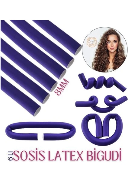 8 mm Sosis Latex Bigudi 6'lı Paket 719267