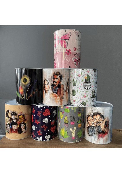 Metal Kumbara Lazer Baskılı Karışık Desenli Büyük Boy 16,5x20,5 cm 2'li Çocuk Hediyelik Set fiyatları