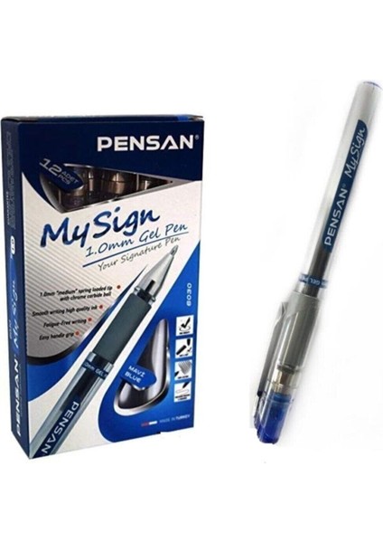 My-Sign Jell Imza Kalemi 1,0 mm Mavi 12 Li (1 Paket 12 Adet)