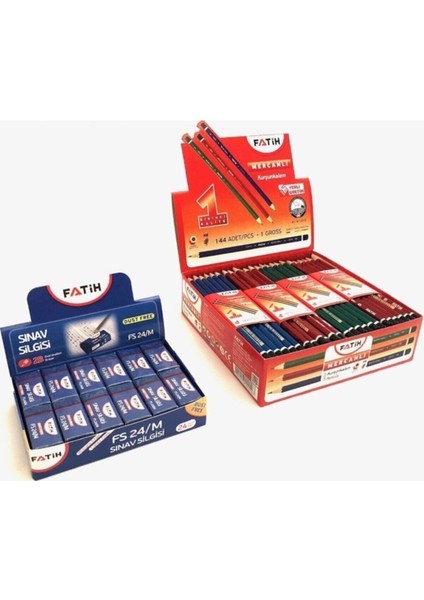Mercanlı Kurşun Kalem 144'LÜ + Fs/24 Sınav Silgisi 24'lü fiyatları