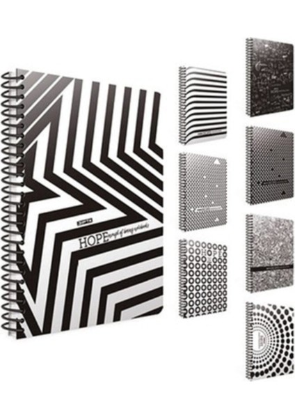 Hope Spiralli Karton Kapak 18.5X26 cm 80 Yaprak Kareli Defter