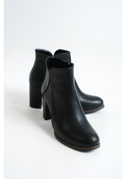 MBBRZ3333-S Kadın Siyah Kalın Topuklu Oval Burun Kısa Bot & Bootie indirimleri