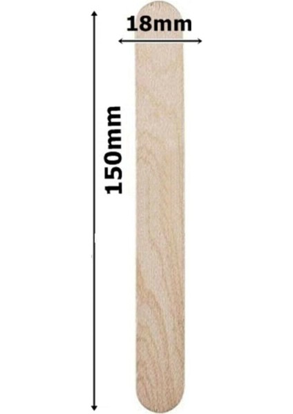 Ahşap Dil Çubuğu Naturel 100'LÜ Paket Geniş 150*18 mm Çx