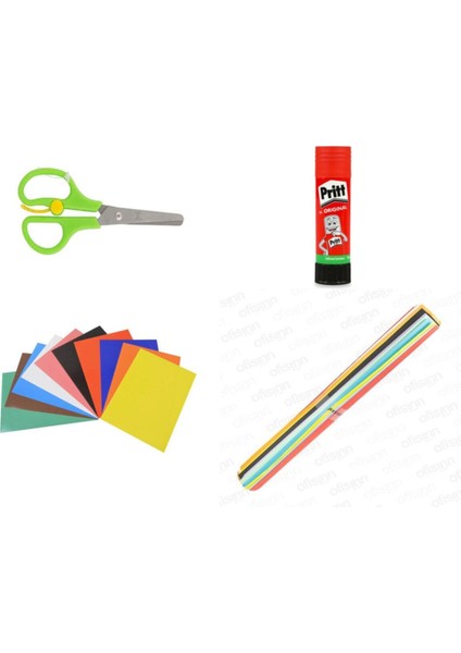 50X70 Fon KARTONU,20X30 El Işi Kağıdı,büyük Boy Pritt 45 Gr,makas K.s