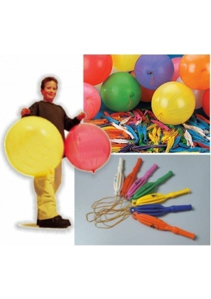 Toptan Satış 100 Adet Atom Panço Punch Balon - Ipli Balon-Lastikli