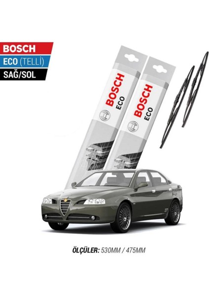 Alfa Romeo 166 2004 Model Silecek Takımı Bosch Eco (Telli)