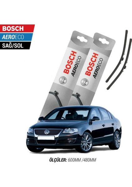 Volkswagen Passat B6 2007 Model Bosch Aeroeco Muz Silecek Takımı