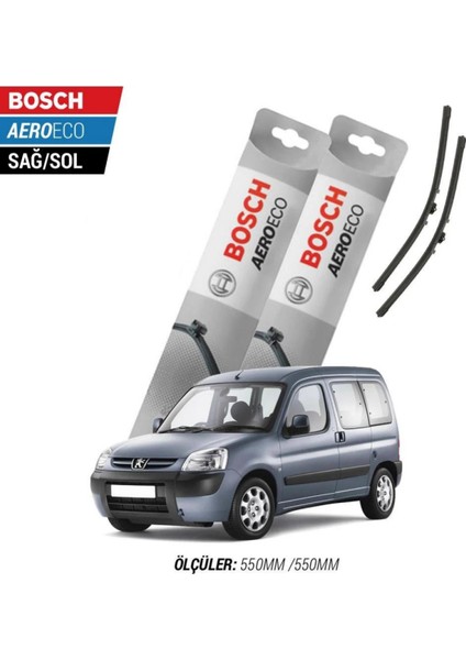 Peugeot Partner 2009 Model Bosch Aeroeco Muz Silecek Takımı